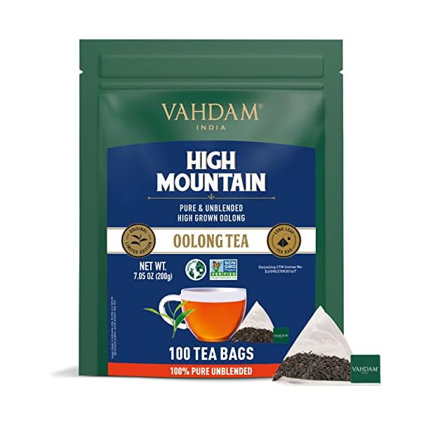VAHDAM, Himalayan Oolong Teebeutel (100 Loser Tee Teebeutel) | 100% natürlicher Entgiftungstee | 100% reiner Oolong Tee…