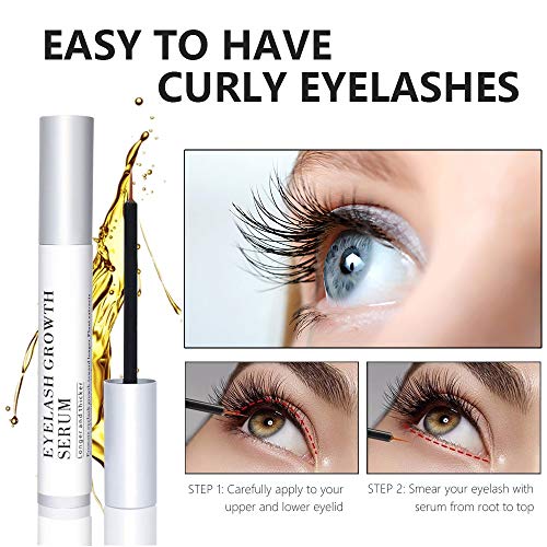 Natural Eyelash Growth Serum Enhancer Brow & Lash Enhancing Formula & Rapid Brow Growing Treatment for Longer, Thicker Eyelashes and Eyebrows 5ML