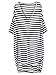 Sheinside Women's Black White Striped V Neck Loose Dress