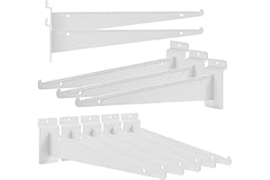 AYAYGD 10Pack Slatwall Knife Shelf Bracket, 10 inch Slatwall Shelf Bracket for Shelves, Heavy Duty Metal Slatwall Accessories with Lip for Slatwall Panels Shelving Display Home Commercial,White