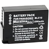 Maxsimafoto&reg; - Battery for Panasonic GX8 G5 G6 GH2 GH5 FZ200 FZ300 FZ1000 DMW-BLC12, DMW-BLC12E, DMW-BLC12PP, 1200mAh BATTERY PACK BLC12, BLC12E.