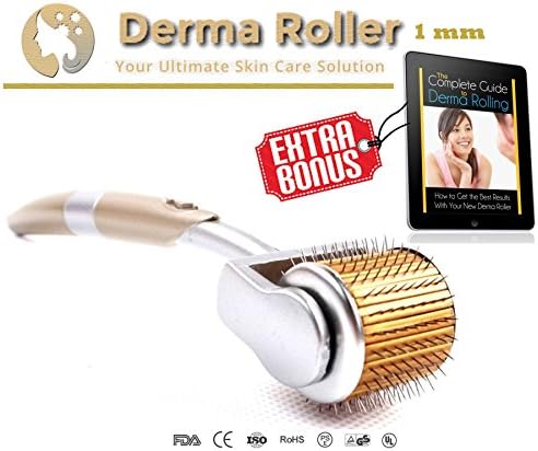 Best Derma Roller System for Facial Skin Care - Microneedling Kit for Wrinkles, Acne Scars, and Anti-Aging - Premium Microneedle Titanium Roller (1.0) and Case Set- 100% Satisfaction Guarantee!