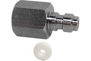 HMKUGO Universal 8mm Quick-Disconnect Plug Adapter, Stainless Steel 1/8" BSPP Female Thread, PCP Paintball Charging Fittings with Sealing O-Ring