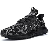 Soulsfeng Men Women Unisex Casual Fashion Sneakers Glow In Dark Running Shoes (Men US12=EUR46=30CM, Black (Fabric Lining))