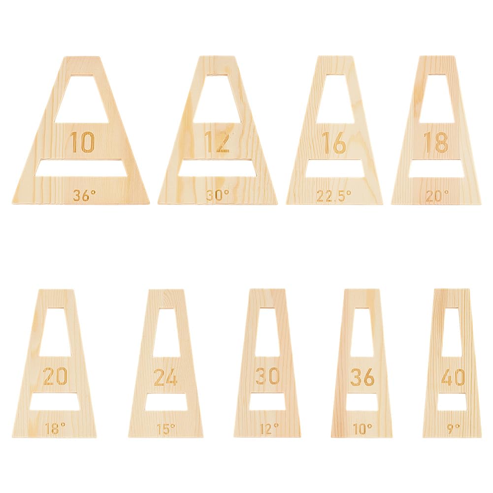 BENECREAT 9PCS Segmented Bowl Wedgies, Almond White Trapezoidal Segmented Bowl Wedge Tool Set for Segmented Bowl Making Jig, Sled, Wood Turning, 5mm Thick