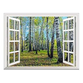 Removable Wall Sticker/Wall Mural - Spring Forest | Creative Window View Wall Decor - 24"x32"
