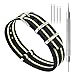 CIVO Watch Bands NATO Premium Ballistic Nylon Watch Strap Stainless Steel Buckle (Black/Khaki, 18mm)