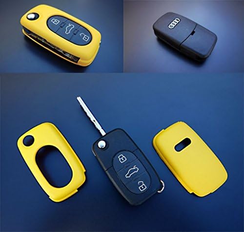 OriginalEuro Remote Flip Key Cover Case Skin Shell Cap Fob Protection S Line Yellow for Early Audi