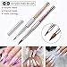 Makartt 6pcs Nail Art Brushes Set for Acrylic Nails Poly Extension Nails 3D UV Gel,Professional Different Nail Design Brushes Tool With Glitter Handle for Salon at Home DIY Manicure