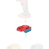 NovaQuantic Enhanced 2-in-1 Adapter for Bauer 20V Tools, Red-Blue, Compatible with DeWalt & Hercules 20V Batteries for Supply Power Only, No Charging Function, 1 Adapter Only