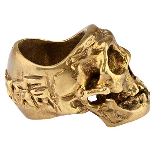 Skull Cigar Holder Stand, Skull Cigar Rings for Men, Smoking Accessories Cigar Tray Retro Skull Ring Cigar Accessories Home Desk Decoration (Gold)