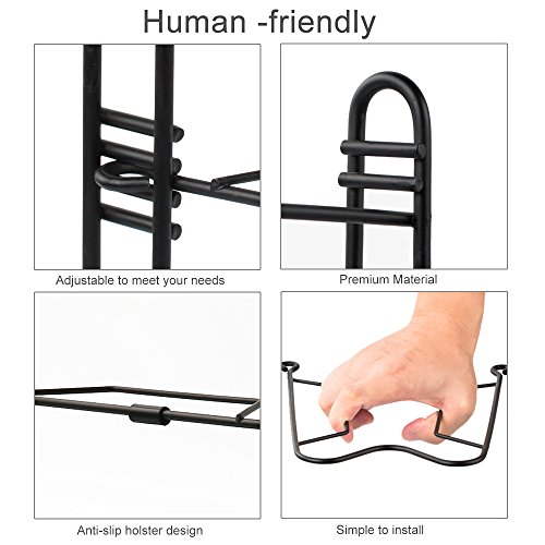 Adjustable Pot Organizer Rack, Gusgu 4-tier Cookware Pots & Pans Organizer Foldable Kitchen Cabinet Pantry Pan And Pot Lid Organizer Rack Holder For 8 9 10 11 12 Inch Cookware.(Black) - Thumbnail 6