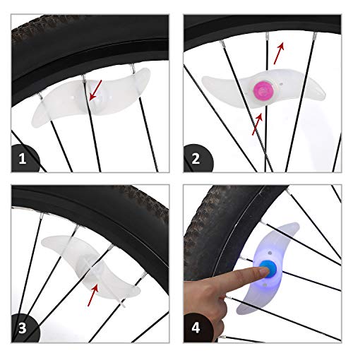 MapleSeeker Bike Spoke Lights Bike Wheel Lights with Batteries Included