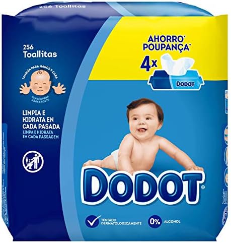 Dodot Toallitas Para Bebé 4 Paquetes, 256 Toallitas: Amazon.es: Salud y cuidado personal
