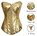 Alivila.Y Fashion Womens Sexy Steampunk Gothic Faux Leather Boned Corset 2340A-Gold-2XL