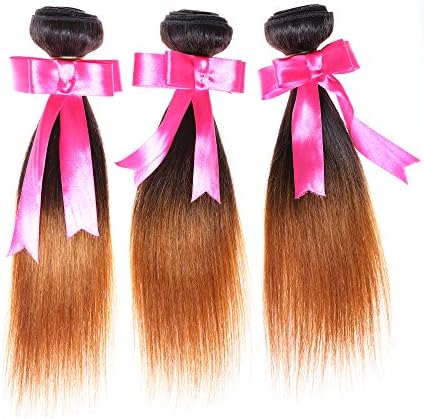 Savena Brazilian Ombre Straight Hair Weave 3 Bundles 1B#/30# 100g/pc 100% Unprocessed Human Hair Weave Extension (22''24''26'')
