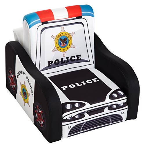 Qaba 17" Multi Spandex Storage Sofa Chair for Kids - Police Car