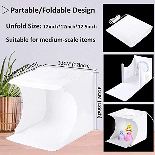 DUCLUS Adjustable Light Photo Studio Box, Mini Photo Light Box