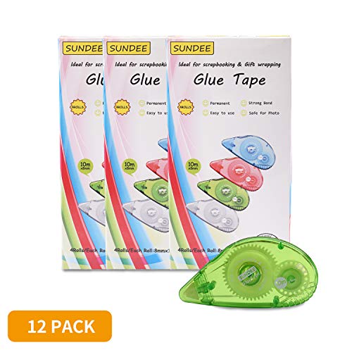 Glue Runner Permanent, Double Sided Adhesive Scrapbook Runner Tape