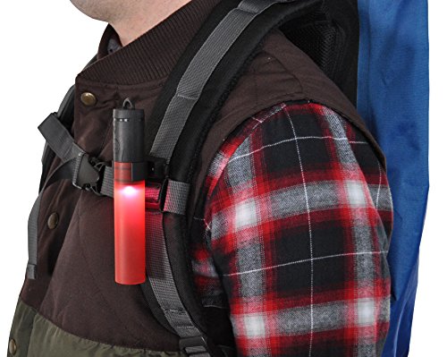 Seattle Sports GloStick Multi-Clip USB Light 4-Pack (Red). Small LED glow sticks for camping, fishing, emergency flashlight.