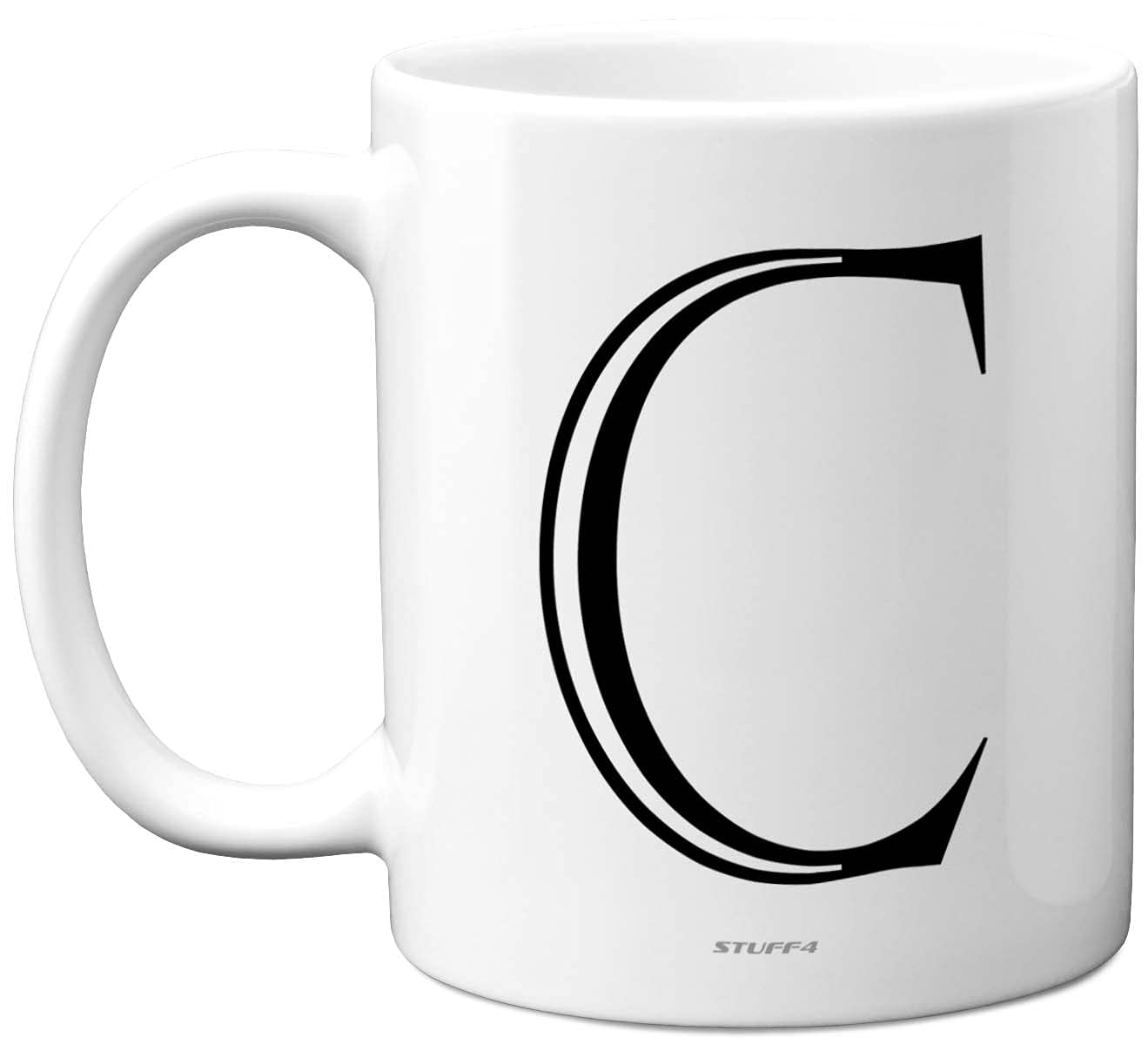 Stuff4 Personalised Alphabet Initial Mug - Letter C Mug, Gifts for Him Her, Fathers Day, Mothers Day, Birthday Gift, 11oz Ceramic Dishwasher Safe Anniversary, Valentines, Christmas, Retirement