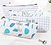 Zicome Canvas Pencil Pen Case Cosmetic Makeup Bag with Sayings, Set of 4