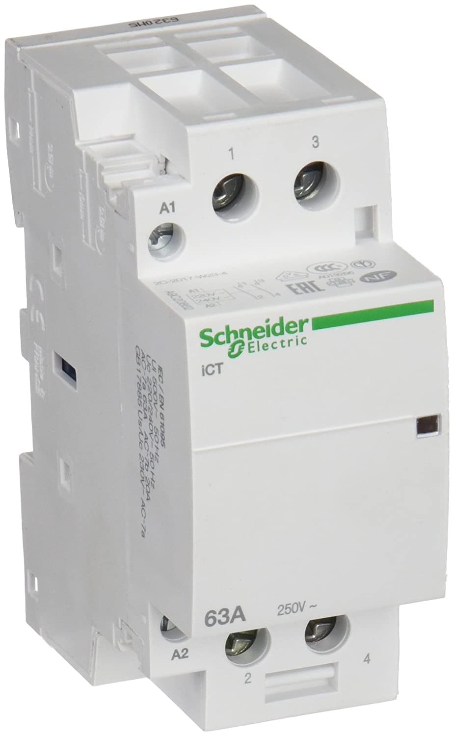 Schneider A9C20862 Contactor Ict 63A 2No 220-240 Vac, White, Set Of 6 Piece