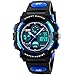Tamlee 50m Waterproof Sports Digital Analog Led Watch for Boys Girls Kids with Rubber Strap Black Blue