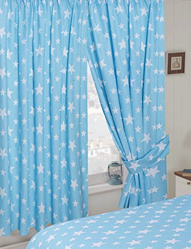 66 X 54 Stars Duckegg Curtains With Tie Backs By My Home