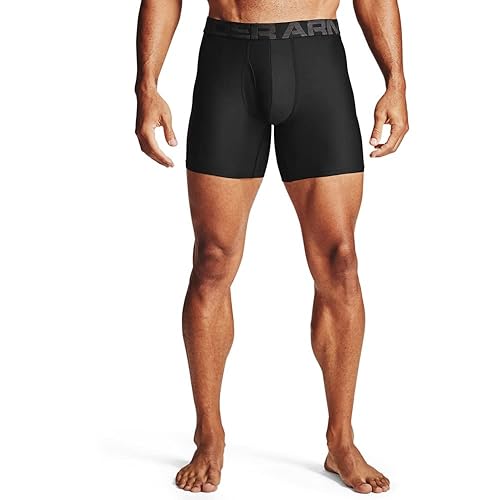 Under Armour mens Tech 6-inch Boxerjock 2-Pack, Black (001)/Black, 5X-Large