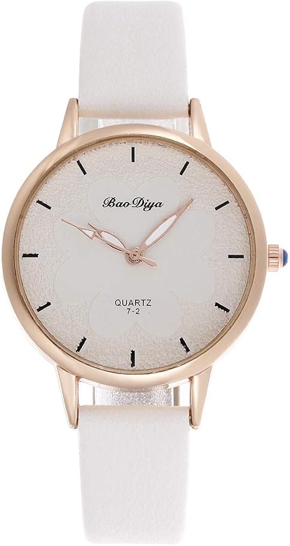 Amazon Achicoo 腕時計 レディース シンプル 四つ葉 クローバー クォーツ時計 Pu レザーストラップ カジュアル ファション 白 レディース腕時計 腕時計 通販