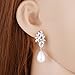 Wordless Love Marquise Cubic Zirconia Brides Weddings Dangle Drops Earrings Pearl