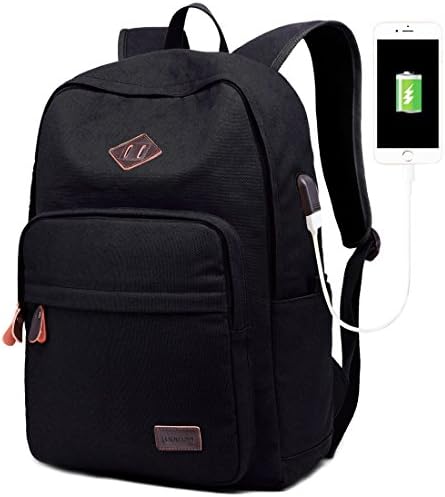 School College Backpack Bookbag 15.6 inch Laptop Travel Bag with USB Charging Port