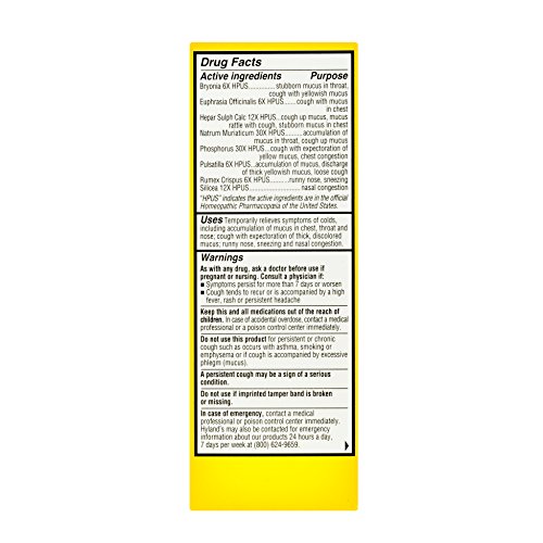 Hyland's Cold Medicine for Kids Ages 2+, Cold 'n Mucus Relief Liquid, Natural Relief of Mucus & Congestion, Runny Nose, Cough, 4 Ounces