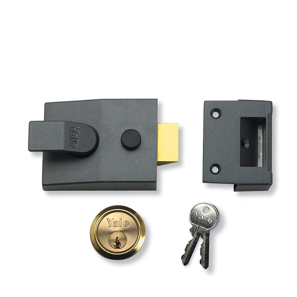 Yale B-88-DMG-PB-60 - Standard Nightlatch - 60mm - Dark Metallic /Polished Brass Finish - Standard Security