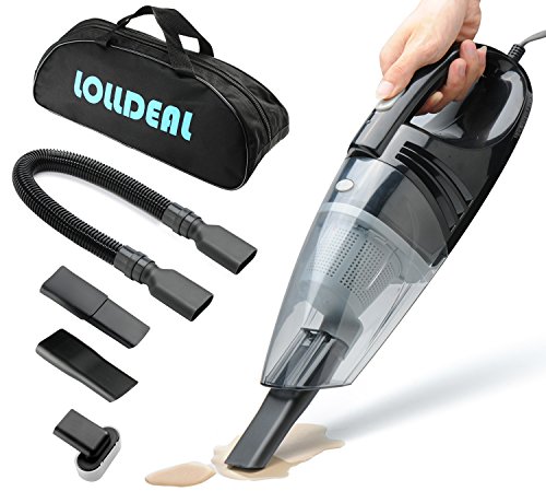 UPC 713831431294, Lolldeal 12V Suction Portable Hand Held Car Vacuum Cleaner with 14.8- Feet (4.5M) Power Cord and Carrying Bag,  Black