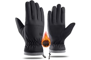 CaySep Winter Ski-Gloves for Men-Women Non-Slip-Plus-Velvet-Thickened Mitt Water-Resistant Cold-Weather Touchscreen-Cycling-Gloves M