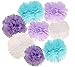 Mermaid Under The Sea Party Decorations Purple Blue Pastel Decorations Baby Shower Decorations Tissue Paper Pom Pom First Birthday Decorations Sea Theme Party Decor/Purple Bridal Shower Decorations