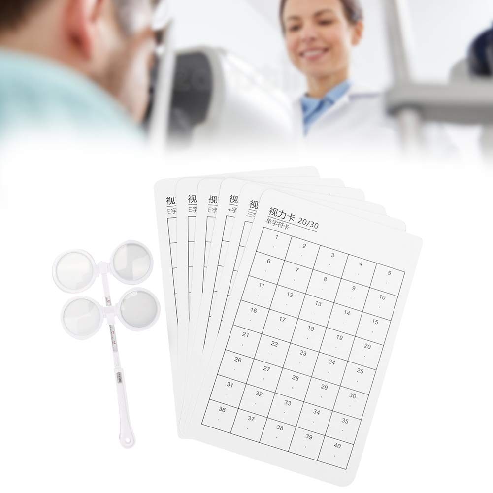 Adjustable Optometry Plastic Flip, Optical Flipper with 6pcs Visual Card Optical Instrument Myopia Amblyopia Astigmatism Training Tool(±150 Degree)