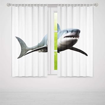 Amazon Com Yoliyana Shark Bedroom Curtains Digital Illustration