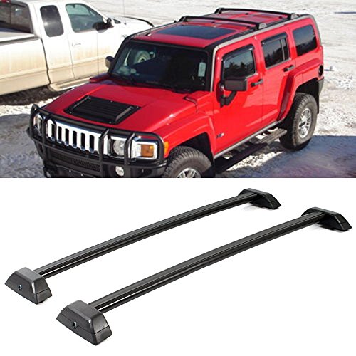 0610 Hummer H3 Black OE Style Roof Rack Cross Bars Set W/ Lock H3T