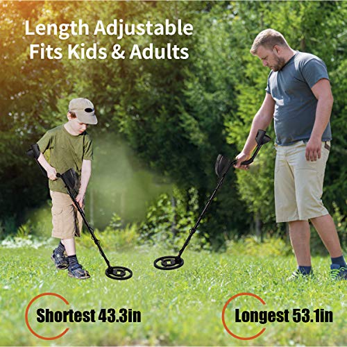 Dnyker Metal Detector High Accuracy Adjustable Waterproof LCD Display Gold Metal Detector with Sensitive Search Coil,Pinpoint Function for Adults and Kids