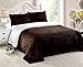 Chezmoi Collection Micromink Sherpa Reversible Throw Blanket (Queen, Chocolate)