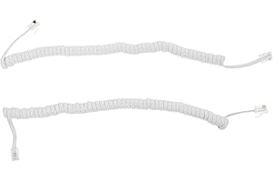 Didiseaon 2pcs Coiled Phone Cords for Landline Telephones Sound Stable Connection Telephone Line Cable