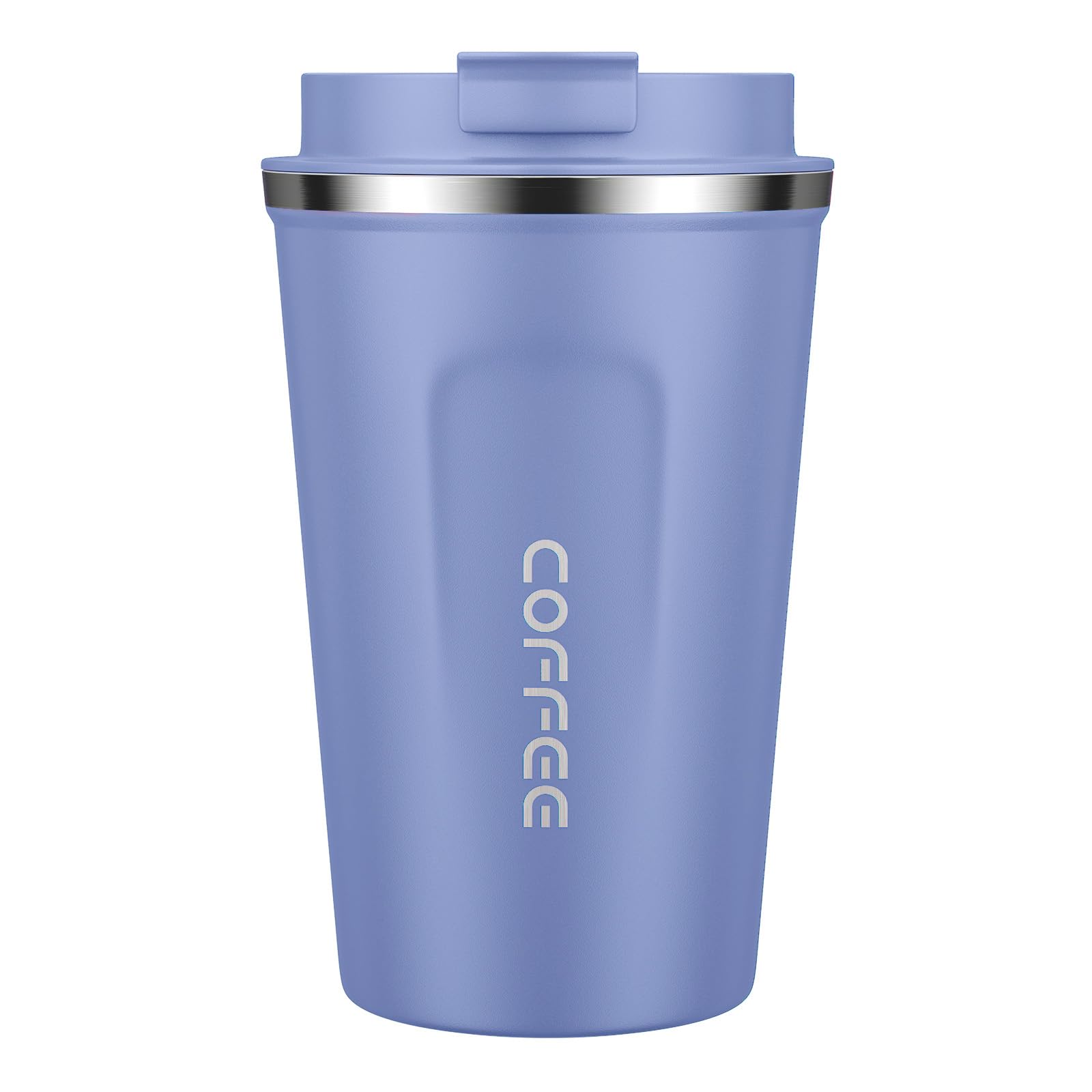 MOMSIV Coffee Cup, 380ml Vacuum Reusable Leakproof Double Wall Coffee Cup, Insulation Stainless Steel Eco-Friendly Travel Office Mug for Hot Coffee Tea and Cold Drinks, Purple — image 1