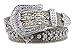 Snap On Western Cowgirl Alligator Rhinestone Fleur De Lis Studded Leather Belt