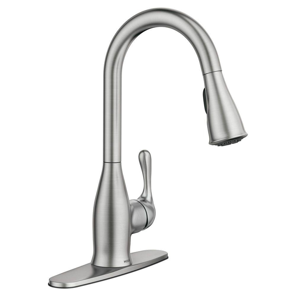 Best Moen Kaden Single-Handle Pull-Down Sprayer Kitchen Faucet