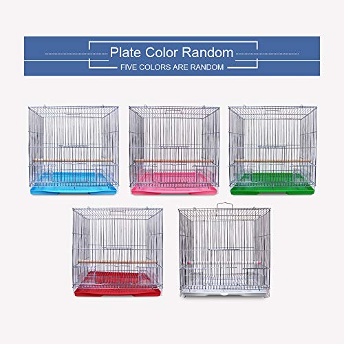 ZZM Small Bird Transport Cage,Portable Parrot Travel Metal Cage House