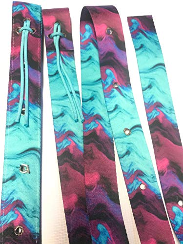 purple turquoise tie dye cinch strap set nylon latigo
