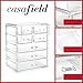 Casafield Acrylic Cosmetic Makeup Organizer & Jewelry Storage Display Case - 3 Large, 4 Small Drawer Set - Clear
